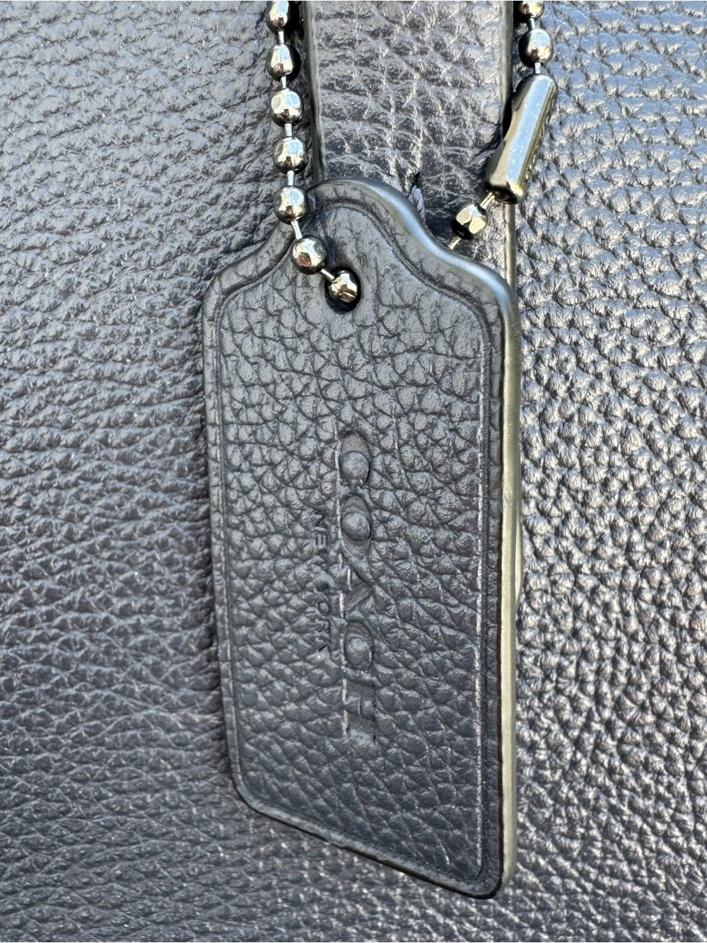 COACH *RARE* Charlie Navy Pebbled Leather Tote with Multicolor Studs - Picture 5 of 13